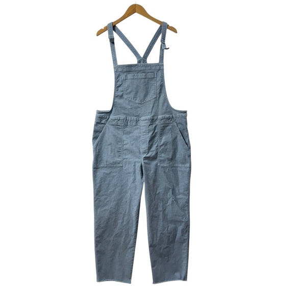 Aerie Light Wash Denim Corduroy Overalls Women’s Size XL Relaxed Fit Blue Boho - Picture 2 of 11
